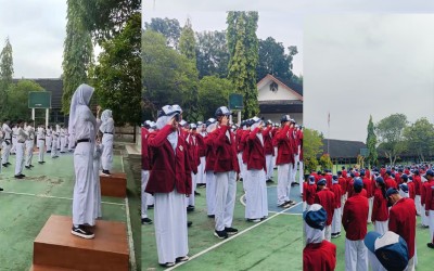HARI PERTAMA SEMESTER GENAP DIBUKA DENGAN PAGI CERIA DAN UPACARA KHIDMAT DI SMP NEGERI 4 SEWON